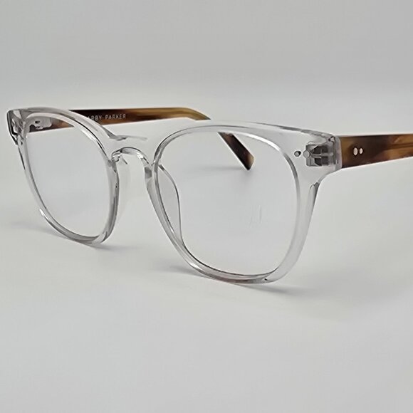 Warby Parker Felix N 506 Crystal with English Oak Eyeglasses Frame w/ Case 47mm - Picture 5 of 16